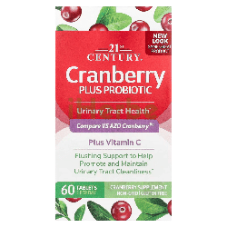 21st Century Probiotique Cranberry Plus 60 comprimés