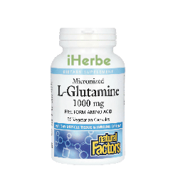 L‑Glutamine 1000 mg Natural Factors – 90 Gélules Végétariennes | iherbe.ma