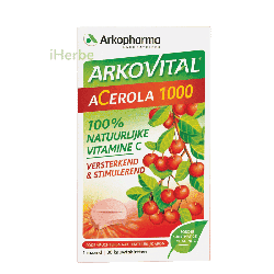 Arkopharma Acérola 1000 – Vitamine C Naturelle 1000 mg – 30 Comprimés à Croquer