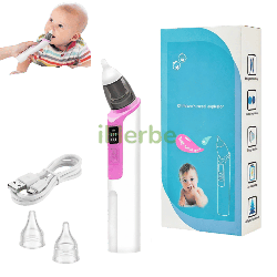 Mouche Bébé Électrique Rechargeable Aspiration Douce et Silencieuse pour Nourrissons et Enfants