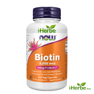 NOW Foods Biotine 5 000 µg – 120 capsules végétariennes