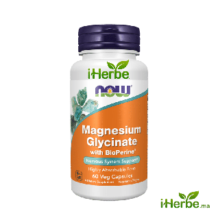 NOW Foods Glycinate de Magnésium avec BioPerine® – 60 capsules végétariennes