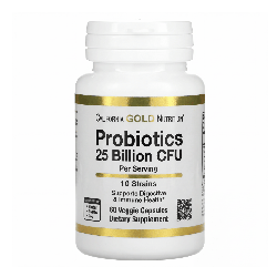 California Gold Nutrition – Probiotiques 25 Milliards UFC (10 Souches) – 60 Capsules