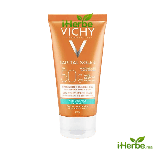VICHY CAPITAL SOLEIL EMULSION PROTECTRICE ANTI BRILLANCE PEAU MIXTE A GRASSE SPF 50+ 50 ML