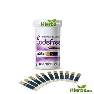 CodeFree 25 Bandelettes de Glycémie – SD Biosensor iherbe.ma
